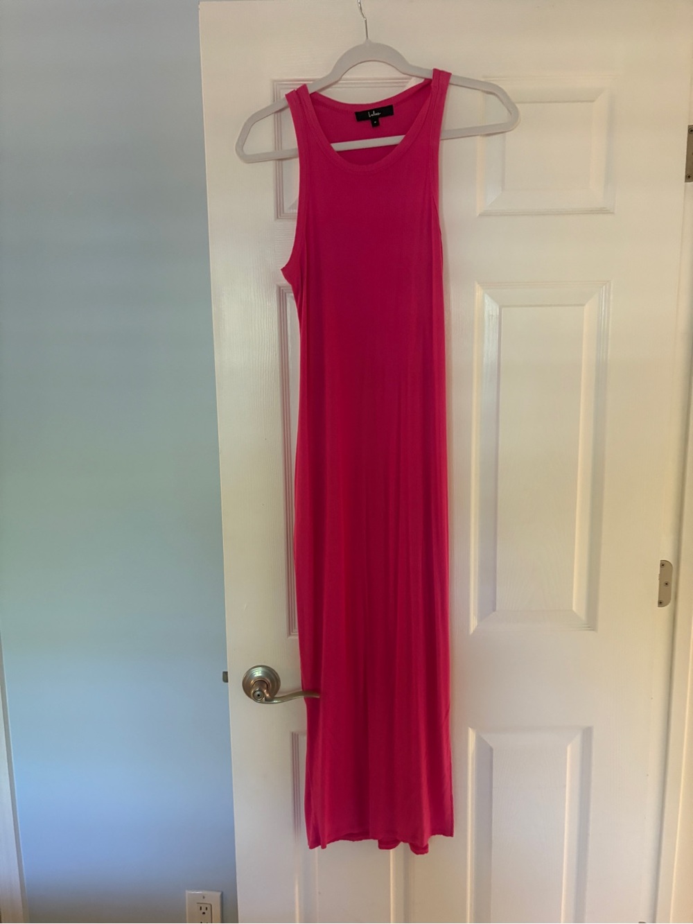 Lulu's Bright Pink Racerback Maxi Dress